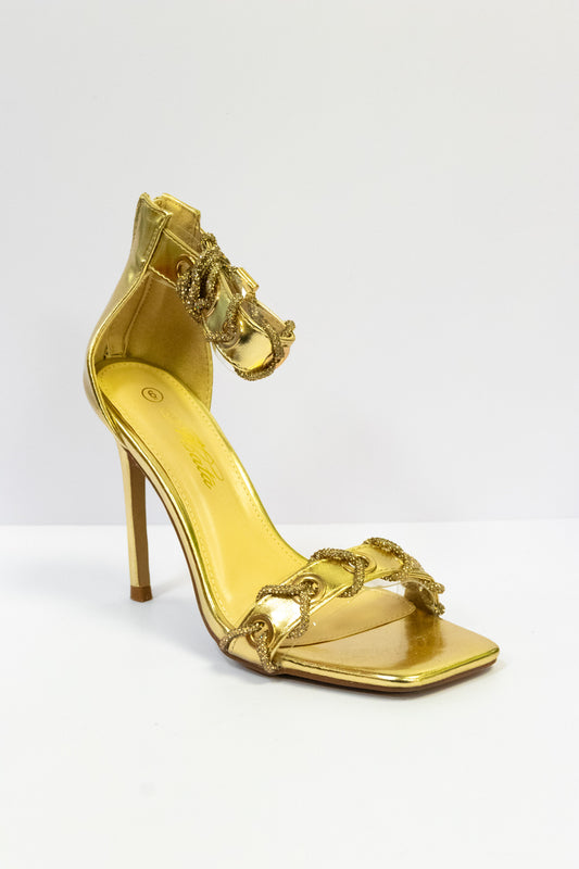 Mata Shoes Gold Babylon High-Heeled Shoes (Size 6 & 7)