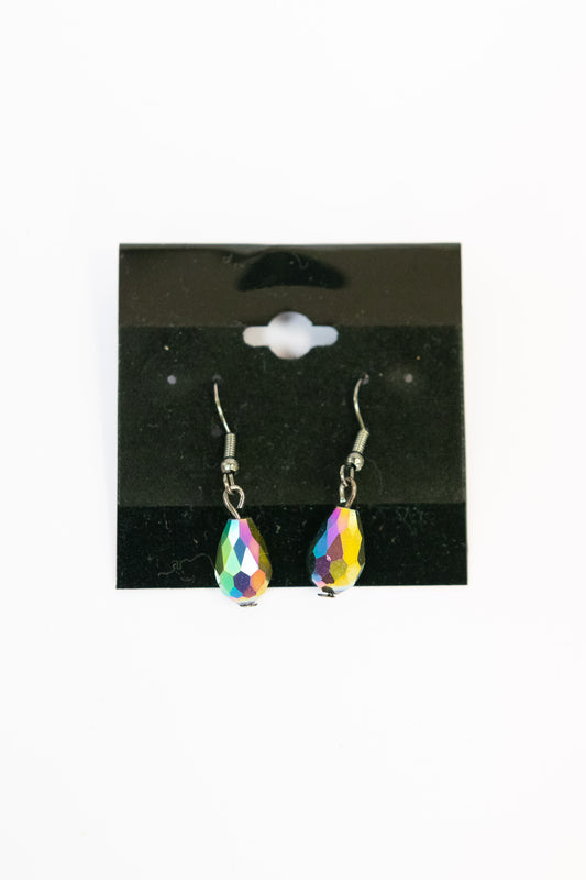 Mystic Hematite Teardrop Gemstone Earrings